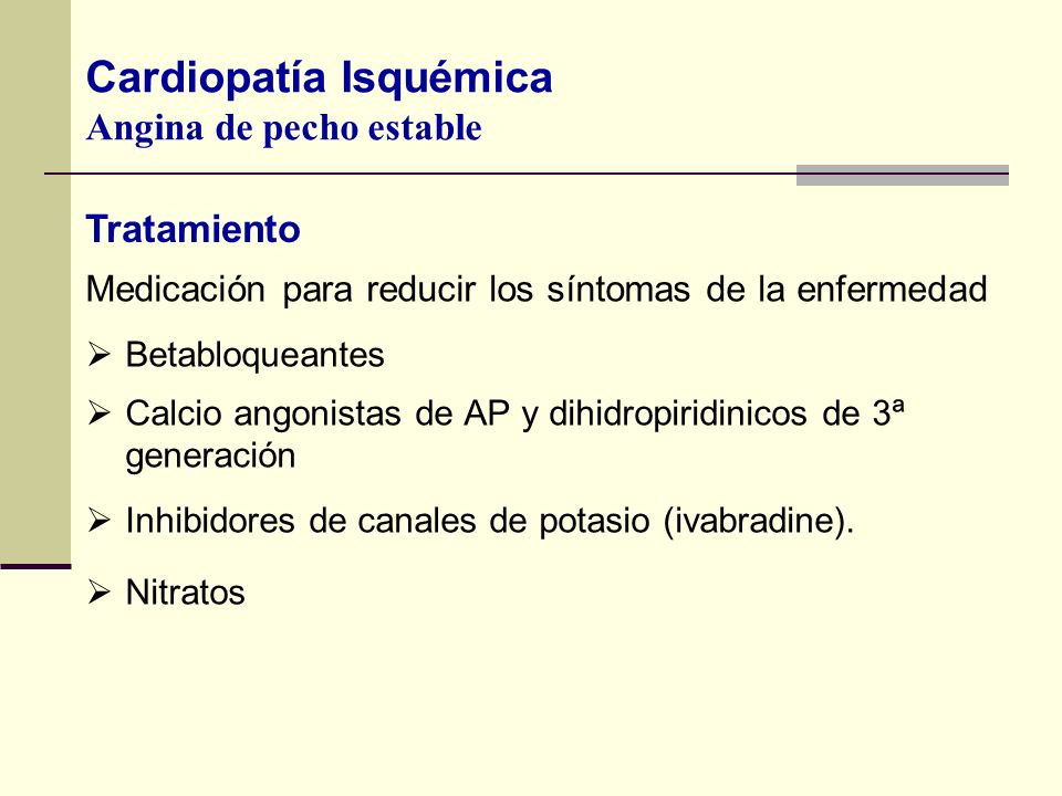 De pecho estable tratamiento angina
